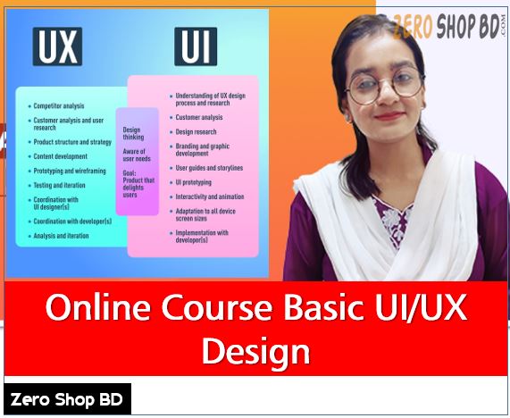 Online Course Basic UI/UX Design, Basic ui ux by ghoori learning bangla course, Basic UI/UX Design bangla course
