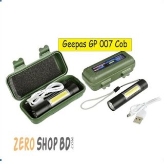 Rechargeable LED Flashlight Torch, Rechargeable Mini Torch Light Gp-007 Cob Light